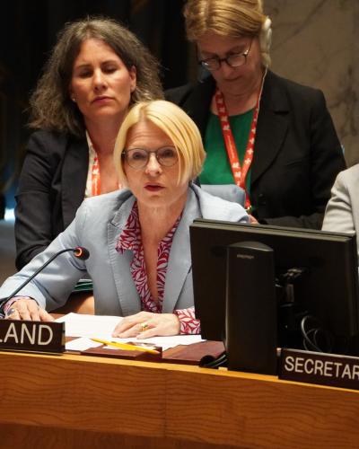 State Secretary Livia Leu emphasised in the UN Security Council that climate change remains the greatest systemic threat to humanity.